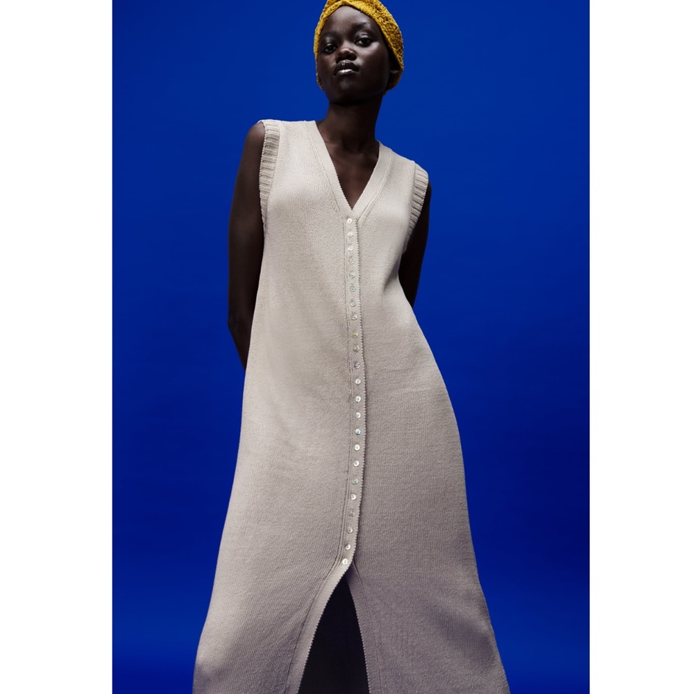 NWT Zara Long Knit Dress - Picture 4 of 11